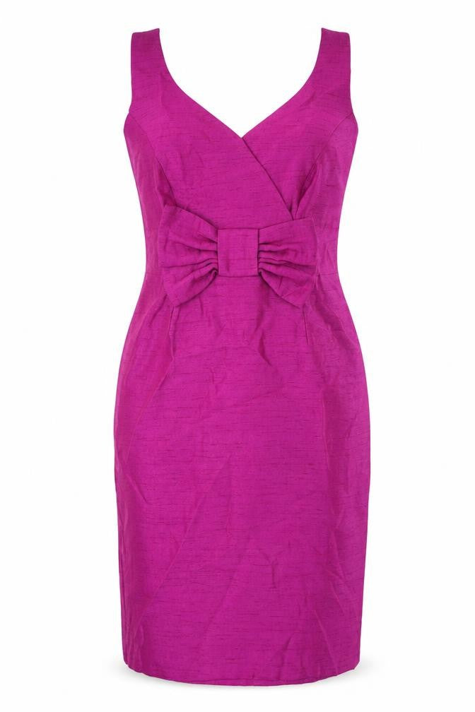 Michaela Louisa London Womens Purple Viscose Shift Size 10 V-Neck Zip