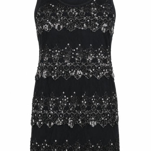 Pussycat London Womens Black Polyester Mini Size M Scoop Neck Pullover - Lace Detail