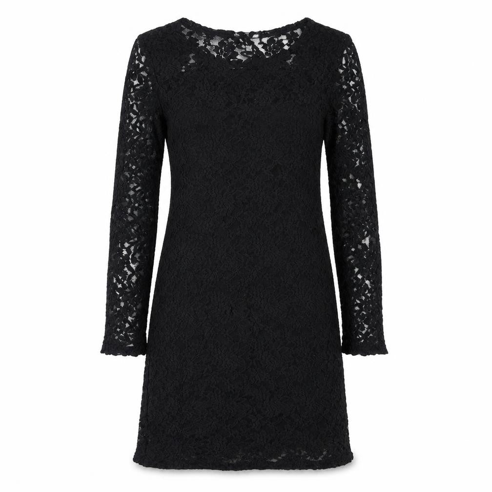 Front view of Apricot women’s black polyester a-line, size UK 10, round neck pullover