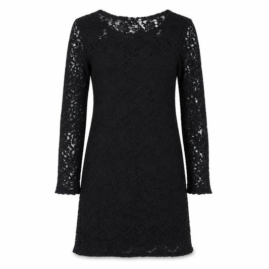 Front view of Apricot women’s black polyester a-line, size UK 10, round neck pullover