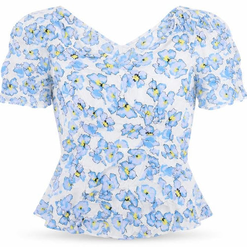 Marks and Spencer Womens White Floral Polyester Camisole Blouse Size 10 V-Neck