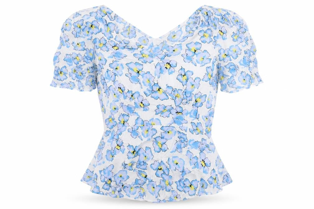 Marks and Spencer Womens White Floral Polyester Camisole Blouse Size 10 V-Neck