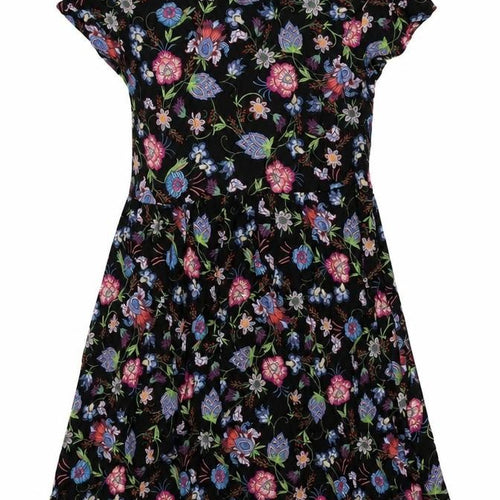 Brave Soul Womens Black Floral Viscose A-Line Size XS Round Neck Pullover