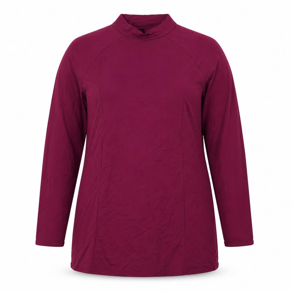 Next Womens Purple Nylon Basic Blouse Size 16 Mock Neck
