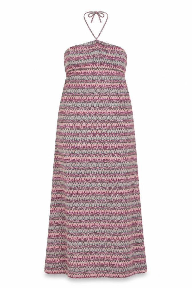 Womens Multicoloured Geometric Polyester Maxi Size M Halter Pullover
