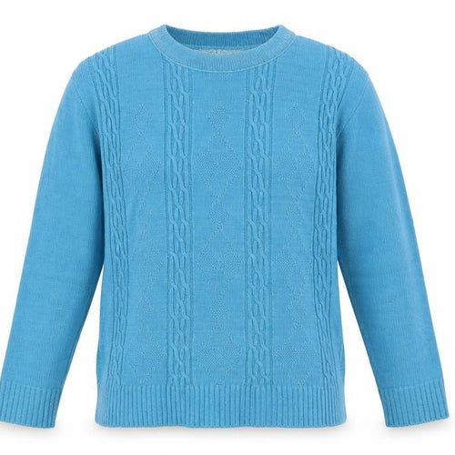 Pure & Natural Womens Blue Round Neck Acrylic Pullover Jumper Size S - Size S/M