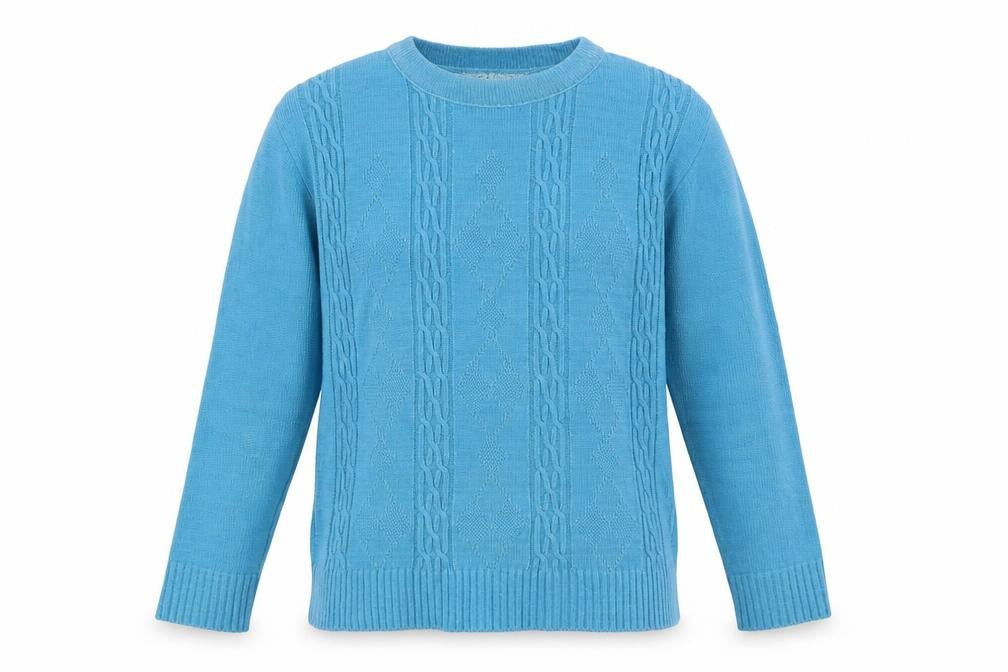 Pure & Natural Womens Blue Round Neck Acrylic Pullover Jumper Size S - Size S/M