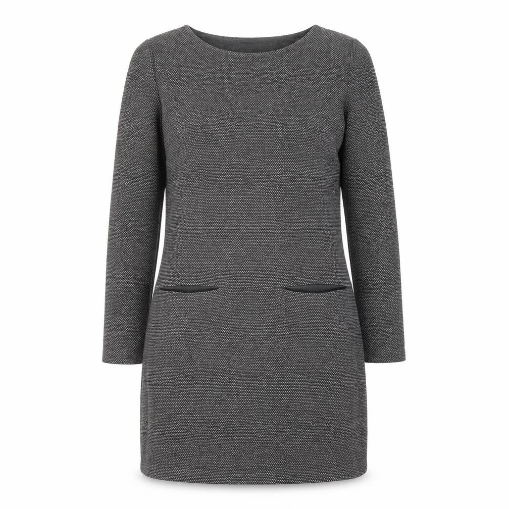 Front view of George women’s grey polyester sheath, size UK 14, round neck pullover