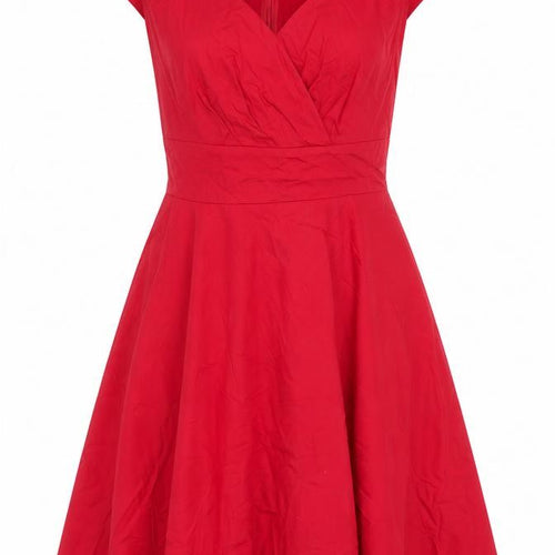 Bbonlinedress Womens Red Cotton Fit & Flare Size M V-Neck Zip