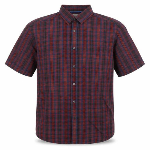 Marks & Spencer Mens Multicoloured Plaid Polyester Button-Up Size L Collared Button