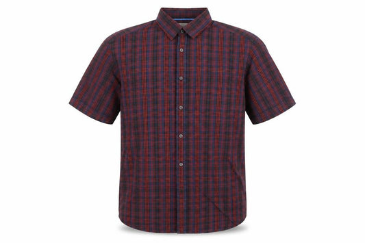 Marks and Spencer Mens Multicoloured Plaid Polyester Button-Up Size L Collared Button