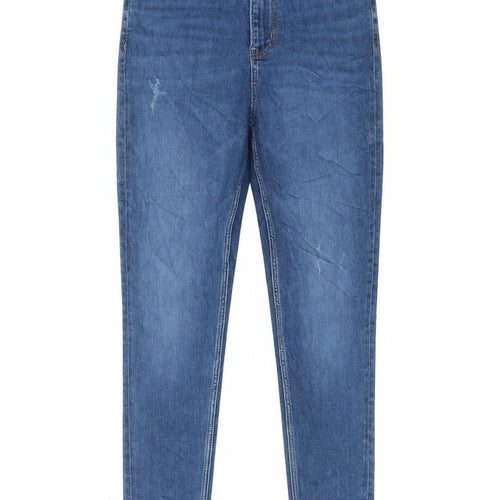 Marks and Spencer Womens Blue Cotton Skinny Jeans Size 8 L29 in Regular Button