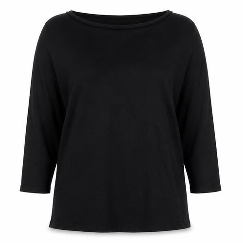 Preworn Womens Black Polyester Jersey T-Shirt Size 14 Round Neck