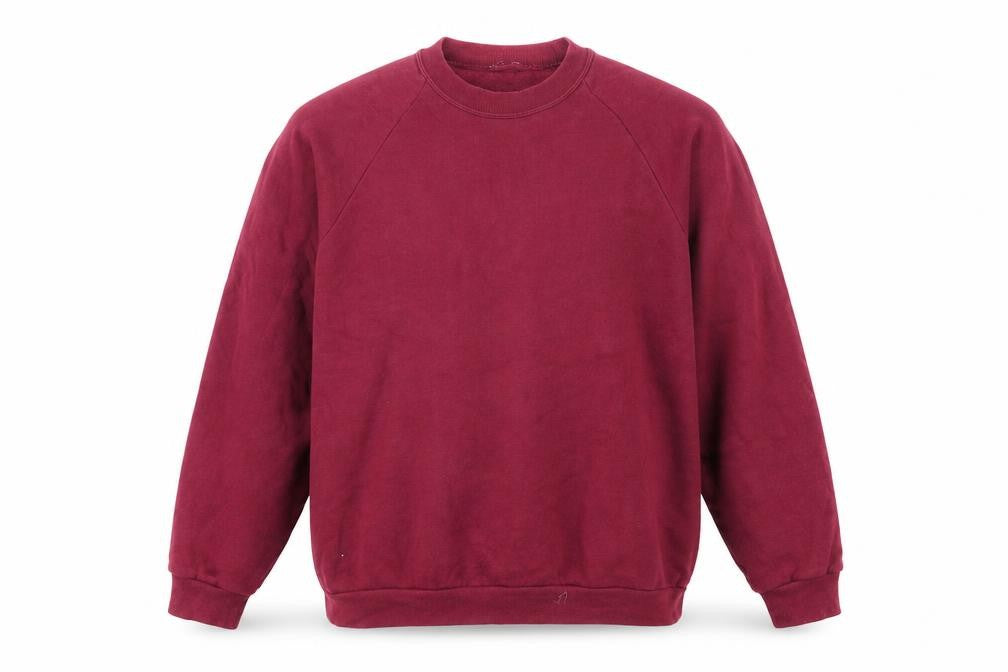 Front view of Preworn men’s purple round neck polyester jumper, size L