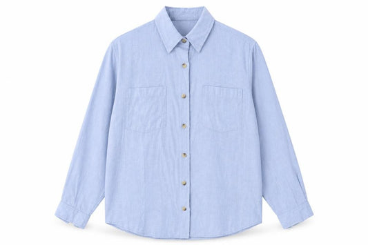 Conrad Mens Blue Polyester Button-Up Size M Collared Button