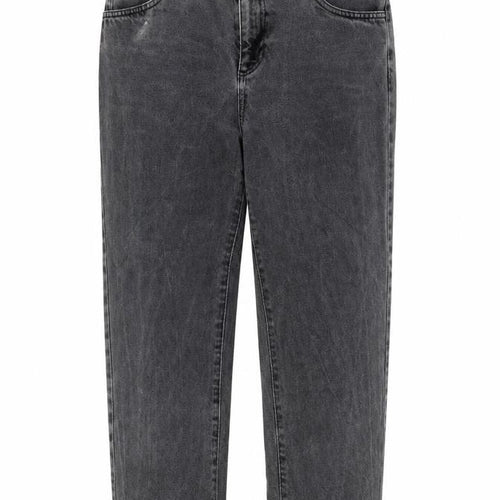 Topshop Womens Grey Cotton Straight Jeans Size 10 L24 in Regular Zip