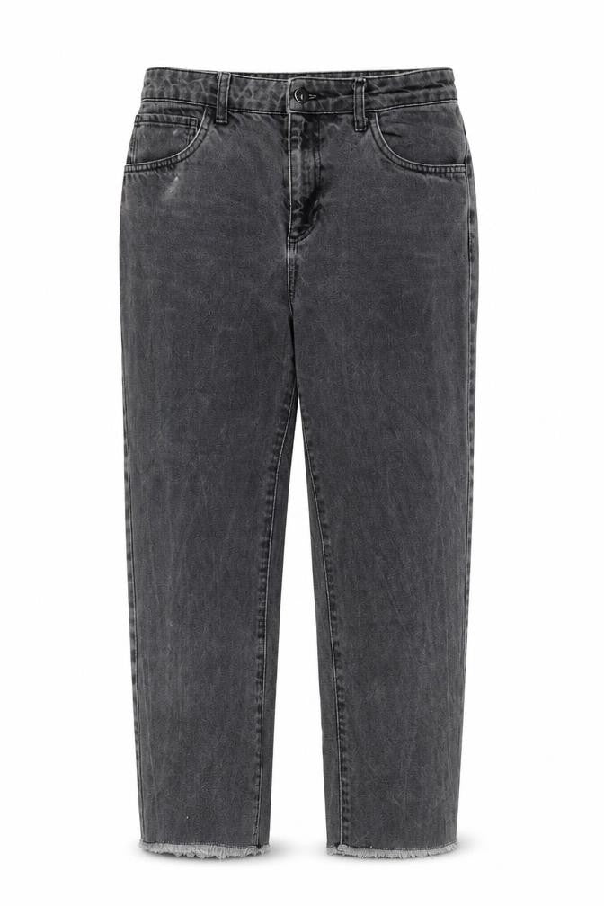 Topshop Womens Grey Cotton Straight Jeans Size 10 L24 in Regular Zip