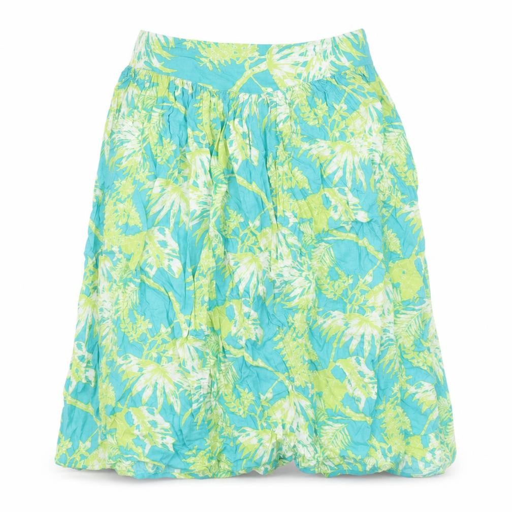 Monsoon Womens Blue Floral Viscose A-Line Skirt Size 12 Zip