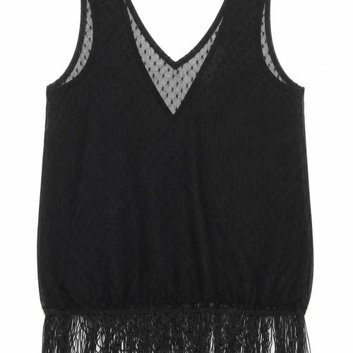 Urban renewal Womens Black Polyester Camisole Tank Size S V-Neck