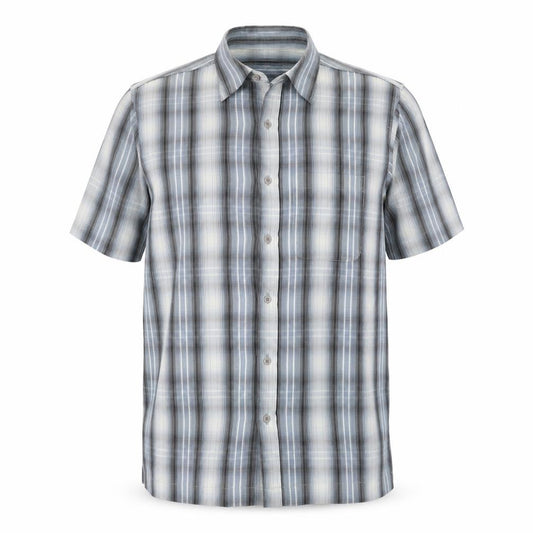 BHS Mens Blue Striped Polyester Button-Up Size M Collared Button