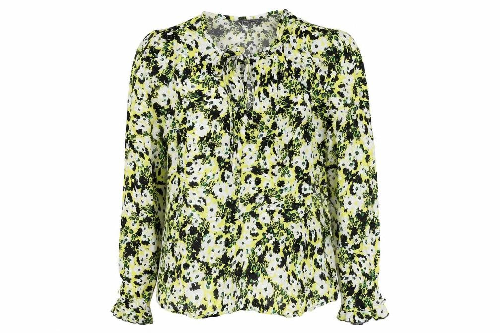 Front view of Marks & Spencer women’s multicoloured floral viscose basic blouse, size UK 10, v-neck