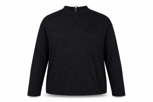 Front view of Atmosphere women’s black high neck polyester jumper, size UK 18