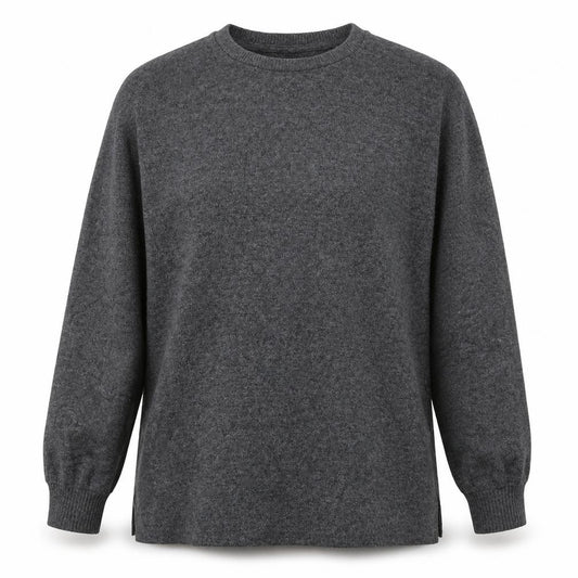 Front view of Primark women’s grey round neck polyester jumper, size S