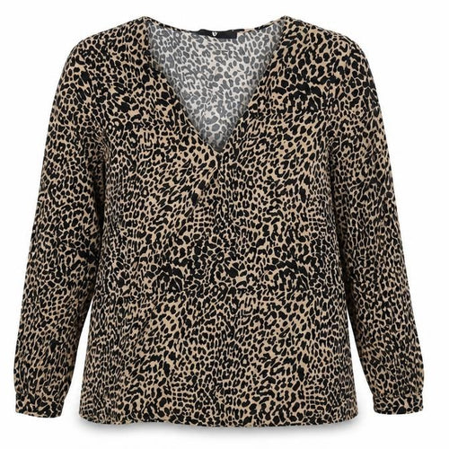 Very Womens Brown Animal Print Viscose Basic Blouse Size 14 V-Neck - Cheetah Print