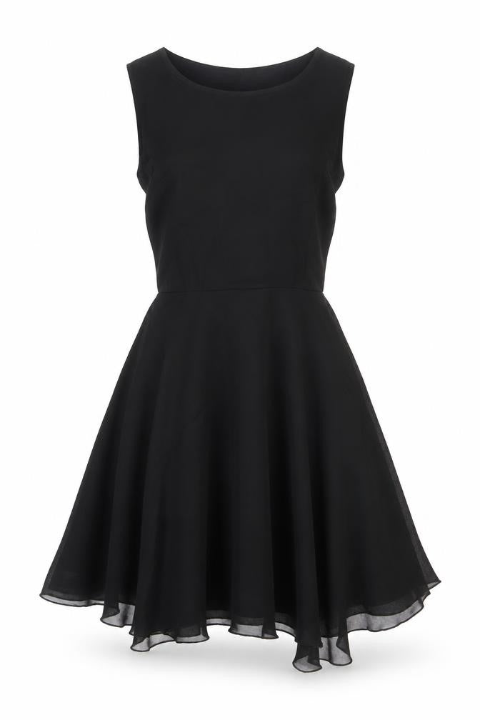 AX Paris Womens Black Polyester Fit & Flare Size 10 Boat Neck Zip