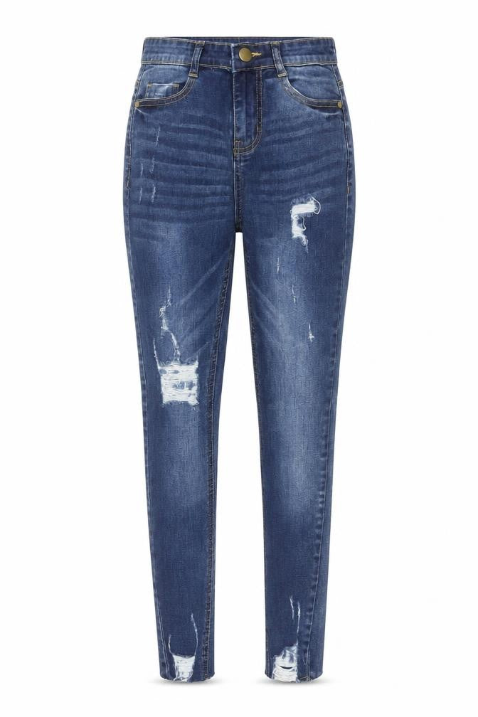 Boohoo Womens Blue Cotton Mom Jeans Size 8 L25.5 in Regular Zip