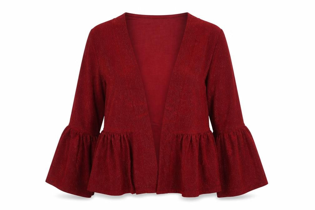 I-X London Womens Red V-Neck Polyester Cardigan Jumper Size 12