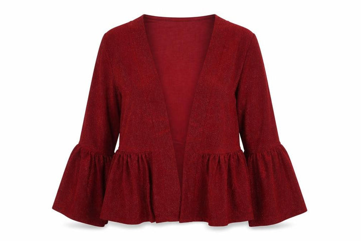 I-X London Womens Red V-Neck Polyester Cardigan Jumper Size 12