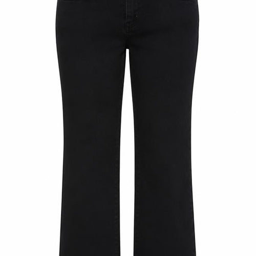 Preworn Womens Black Cotton Bootcut Jeans Size 32 in L29 in Regular Button