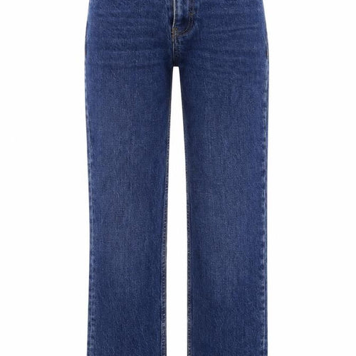 Topshop Womens Blue Cotton Straight Jeans Size 25 in L30 in Regular Button