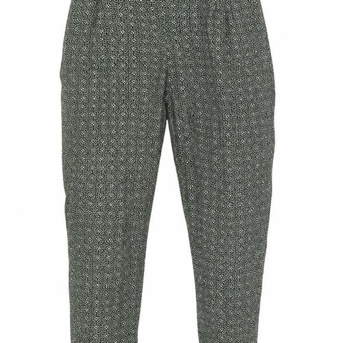 Marks and Spencer Womens Green Geometric Polyester Trousers Size 8 L26 in Regular