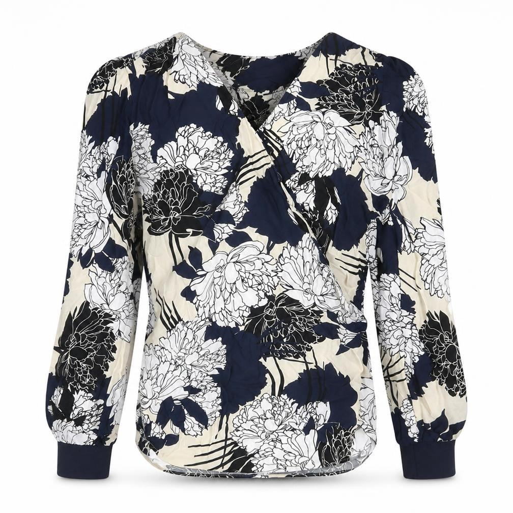 Marks and Spencer Womens Multicoloured Floral Polyester Wrap Blouse Size 8 Sweetheart