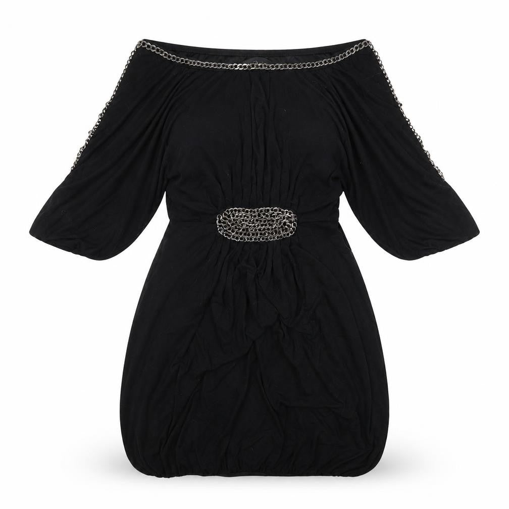 AX Paris Womens Black Viscose Fit & Flare Size S Off the Shoulder Pullover