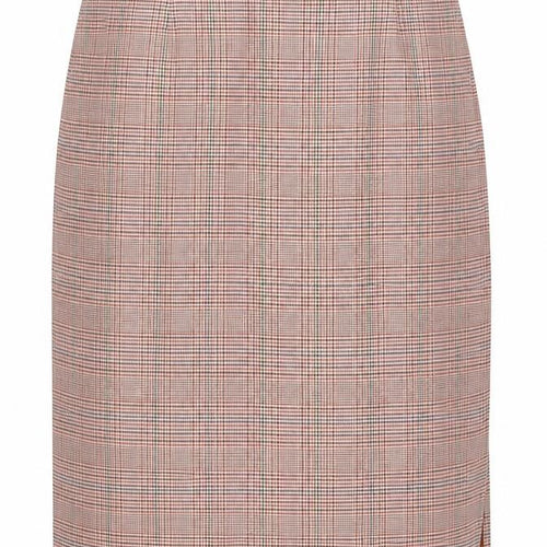 Marks and Spencer Womens Orange Check Viscose A-Line Skirt Size 20 Zip