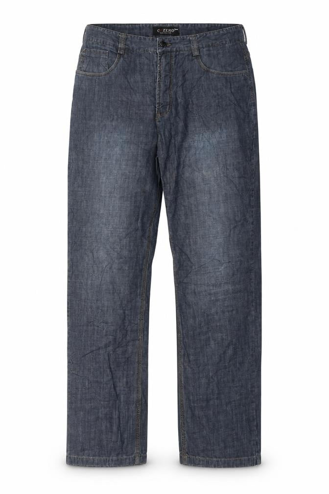 Cazero Collection Womens Blue Polyester Straight Jeans Size 34 in L30 in Regular Zip
