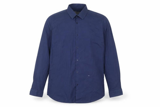 Cedar Wood State Mens Blue Polyester Button-Up Size 16 Collared Button