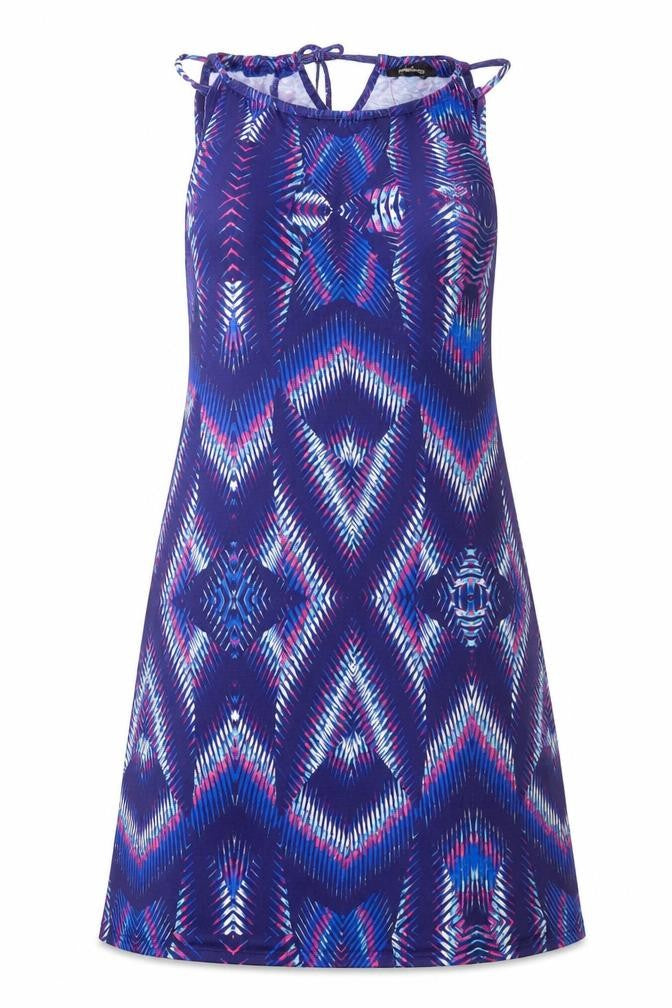 Kaliedoscope Womens Purple Geometric Polyester A-Line Size 10 Halter Tie