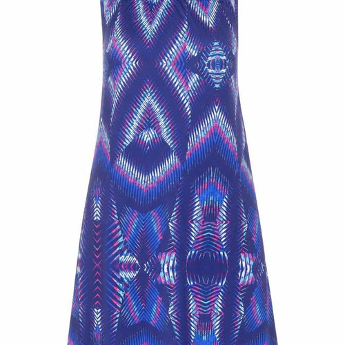 Kaliedoscope Womens Purple Geometric Polyester A-Line Size 14 Halter Tie