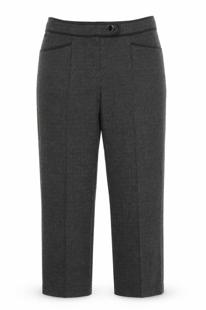 Per Una Womens Grey Polyester Carrot Trousers Size 8 L27.5 in Regular Zip - Short