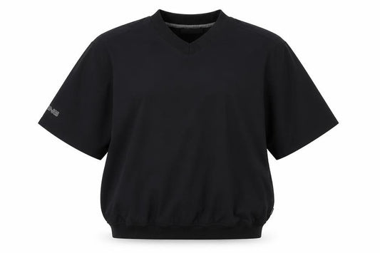 Front view of Ping Collection women’s black polyester pullover sweatshirt, size S, pullover