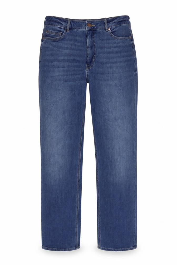 Magic Womens Blue Cotton Straight Jeans Size 34 in L20.5 in Regular Zip