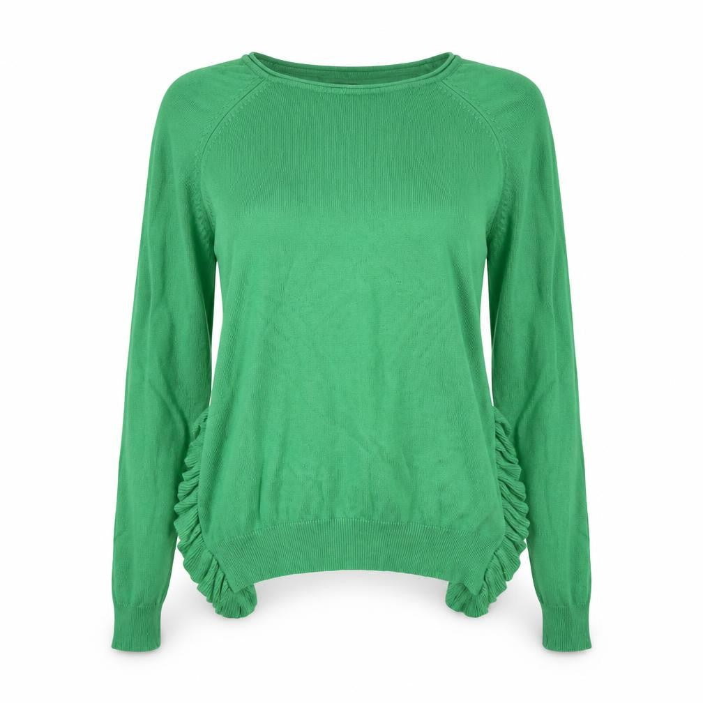 Front view of Only women’s green round neck viscose jumper, size S