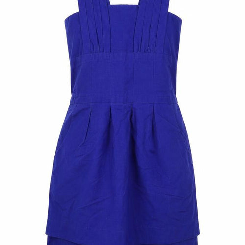 Warehouse Womens Blue 100% Cotton A-Line Size 10 Scoop Neck Zip