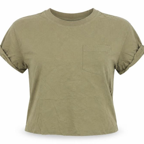 Divided Womens Green Cotton Ringer T-Shirt Size M Crew Neck