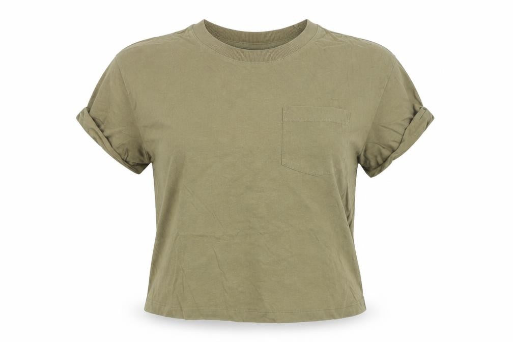 Divided Womens Green Cotton Ringer T-Shirt Size M Crew Neck