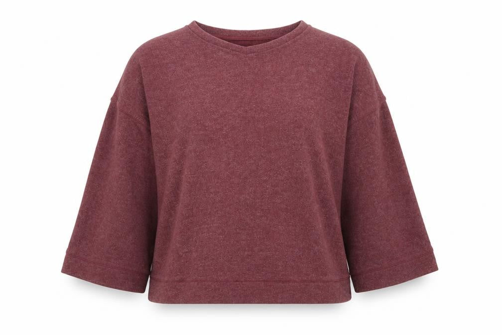 Front view of find. women’s purple round neck polyester jumper, size XL